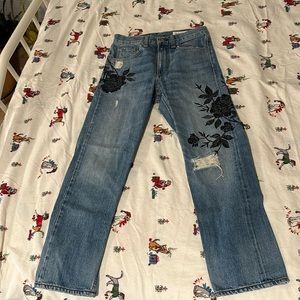 RAG & BONE FLORAL EMBROIDERED DENIM